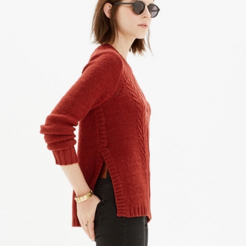 |•Madewell•| ‘Firelight’ Cable Knit Pullover